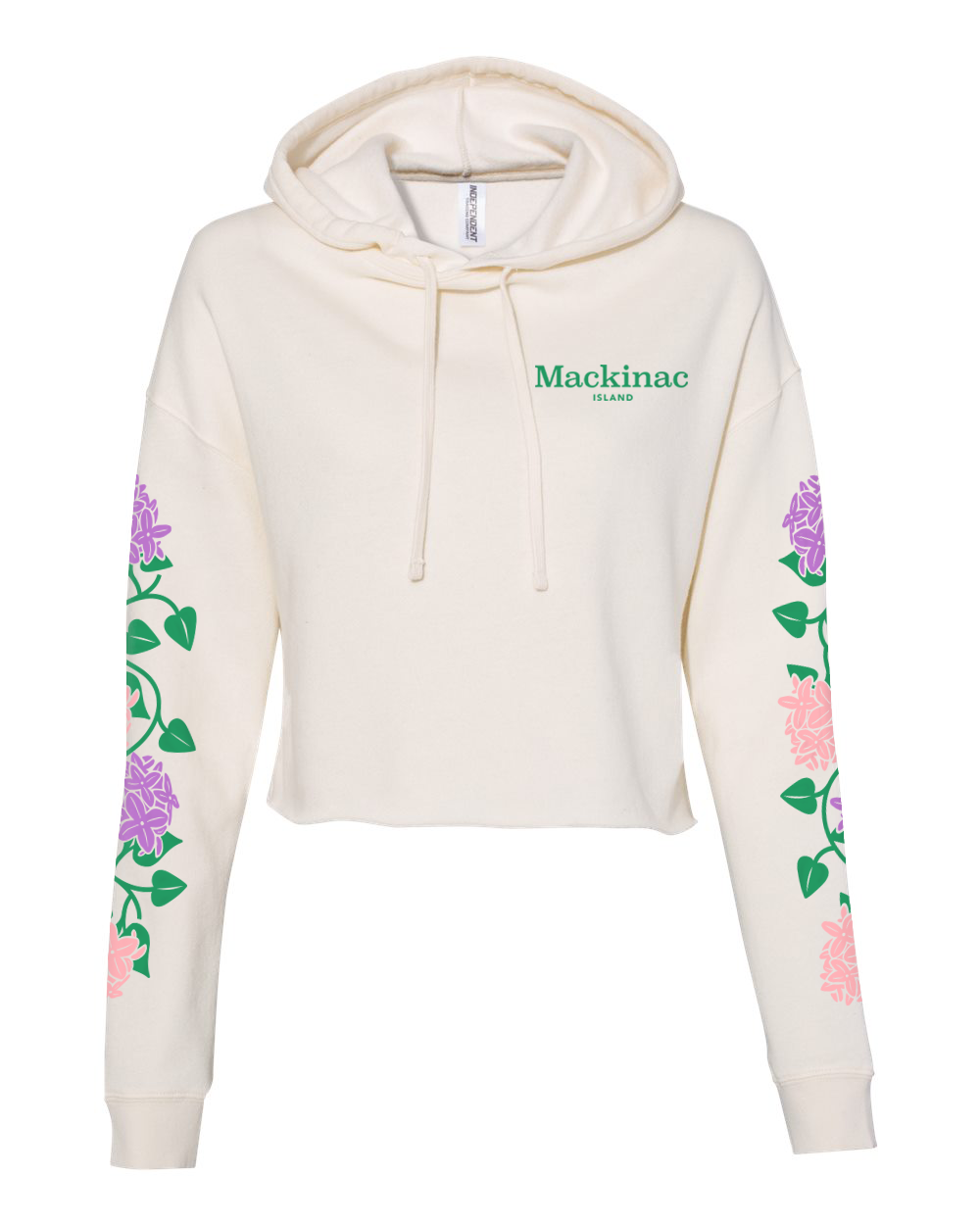 'Lilac Sleeve' Cropped Hoodie