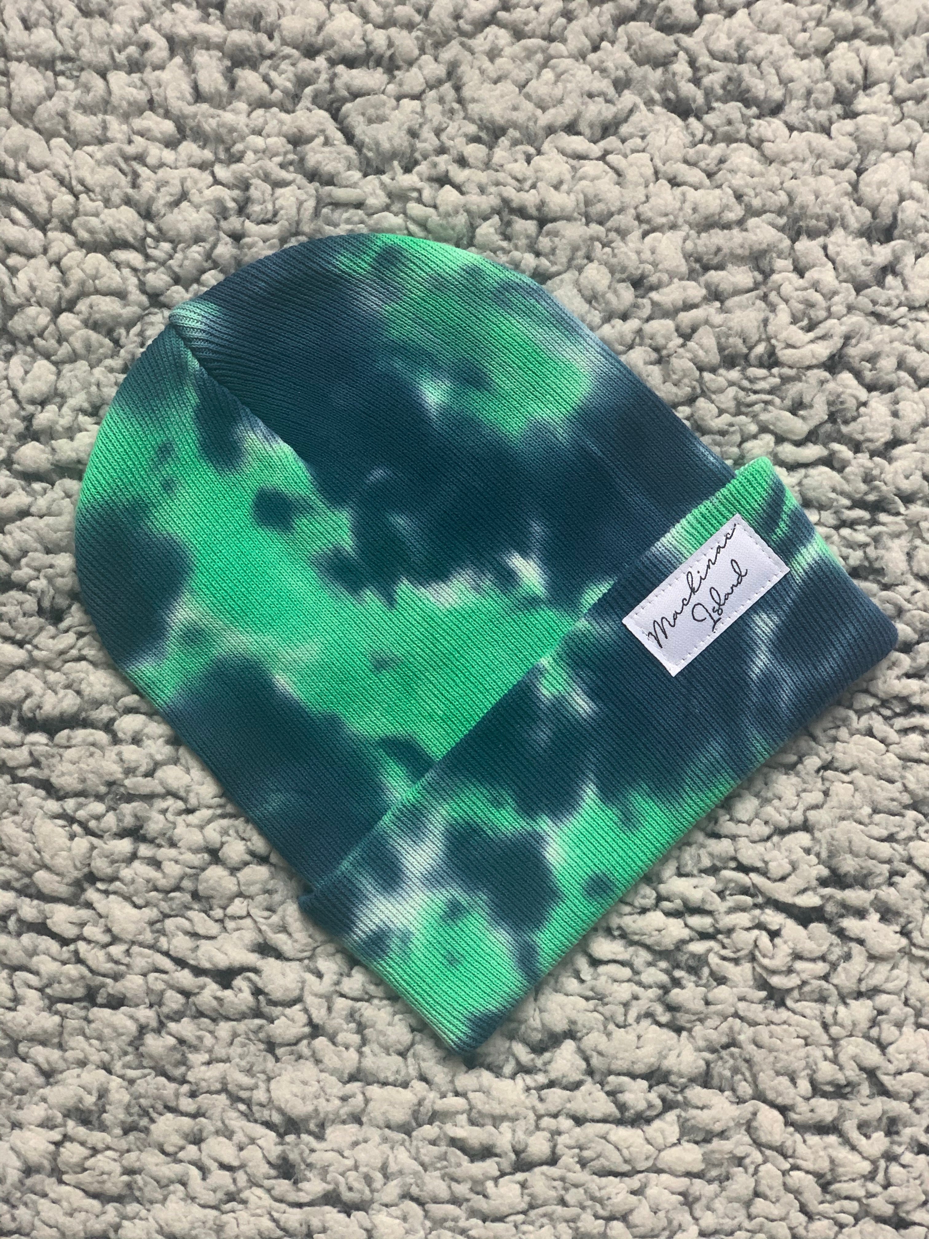 Mackinac Island Script Tie-Dye Beanie